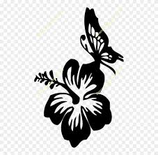 Download Butterfly Hibiscus Decal Clipart Car Window Decal Hibiscus Flower And Butterfly Png Download 494463 Pinclipart