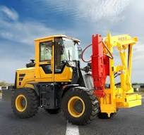 Wheels Loader Post Pile Drivers Hydraulic Guardrail Pile Driver