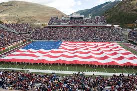 The American Flag On The Washington Grizzly Stadium Field
