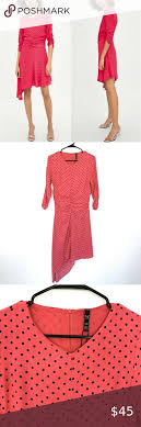 Zara Pink Black Polka Dot Gathered Dress In 2020 Gathered Dress Black Polka Dot Zara