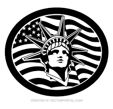 Vector American Flag Clipart Black And White Statue Of Liberty With American Flag Vector Image American Flag Clip Art American Icons Flag Vector