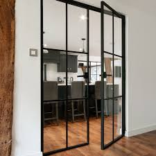 Also, they provide a level of subtle privacy. Internal Double Doors Crossbars Design Bespoke Steel Doors Windows Black Steel Doors