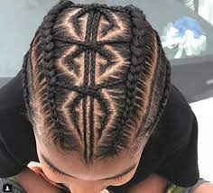 Braided Hairstyle With A Cool Design Braids For Black Kids Girl Haircuts Black Braids