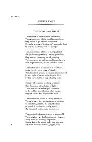 Hold a white candle in both hands while you think of all your sorrows and the causes for them. The Sadness Of Rivers By Maurya Simon Poetry Magazine