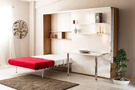 duble salon ozellikle studyo daire dekorasyonu icin ideal bir modul gizlenmis cift kisilik dikey acilir yatak tv unites studyo daireler mobilya kitapliklar