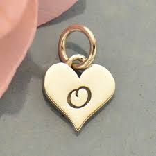 Find images of letter o. Small Silver Letter Heart Charm Initial O