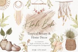 Even with a bouquet of flowers picked from garden, or sea shells we collected from seaside, we can. Boho Tropical Floral Graphic Home Decor Graphic By Pawstudio Creative Fabrica