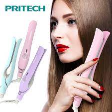 Pritech Portable Hair Straightener Fashion Cute Mini Hair Curler Dual Voltage Flat Iron 2 In 1 Professional Hai Professional Hair Tools Hair Tools Hair Curlers