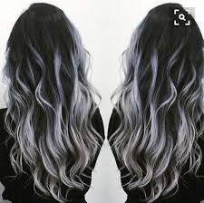 Warm black hair tones help your hair looks thick. Black To Gray Silver Balayage Gray Hair Tips Hair Styles Grey Ombre Hair Trendy Hair Color
