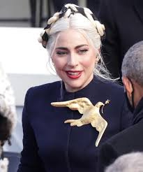 Not only was lady gaga rocking a giant dove broach that resembles the famous mockingjay from the hunger games, but she wore braids in her hair, which was the signature style of katniss everdeen (jennifer lawrence). Dgoywsuhis0f8m