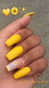 23 Great Yellow Nail Art Designs 2020 Naildesigns Yellownails In 2020 Cute Spring Nails Wedding Acrylic Nails Yellow Nail Art