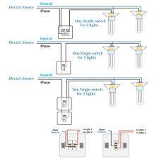 Above is a simple schematic diagram of how the wiring for atwo way switch. How To Install A Double Or Single Switch For 2 Lights Completed With Wiring Diagram My Electrical Diary