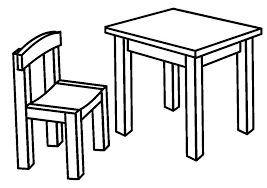 There are two icons above the free vocabulary chair coloring page. Online Coloring Pages Coloring Page Table And Chair Furniture Download Print Coloring Page