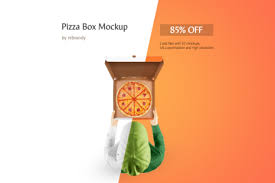 Pizza Box Mockup In Packaging Mockups On Yellow Images Creative Store