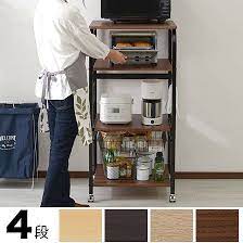 楽天市場 大型レンジ対応 レンジ台 4段タイプ 50幅以上60幅以下 スライド棚 レンジラック スリム おしゃれキッチンワゴン スチール製 スチールラック ラック 棚 食器棚 キッチン収納棚 北欧 ナチュラル キッチン収納 収納 収納棚 モダン シンプル カフェ風 オシャレ