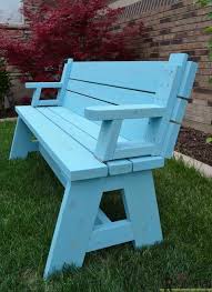Convertible Picnic Table And Bench Table De Pique Nique Patio Diy Table Exterieur