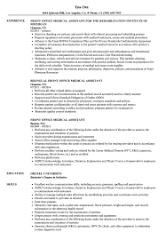 Front Office Medical Assistant Resume Samples Velvet Jobs
