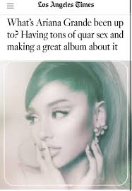 Used as in the immensely cool or out of this world context ; Ariana Grande Today On Twitter Latimes Gives Positions A Score Of 80 100 On Ariana Grande S New Album Positions The Bedroom Setting Registers As An Inward Turn After Years Of Intense Public Scrutiny