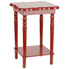 Square Red Scalloped Accent Table Square Accent Tables Red Accent Table Red Furniture