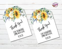 Baby shower thank you note wording for baby shower gifts. Sunflowers Thank You Tags Favor Tags Summer Birthday Gift Etsy Thank You Tags Birthday Gift Tags Favor Tags