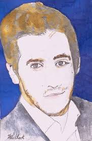 Andy Warhol in graphite and cheeky black watercolour pencil.