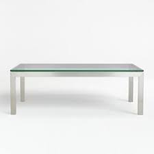 Rated 4.5 out of 5 stars. Parsons Clear Glass Top Stainless Steel Base 48x28 Small Rectangular Coffee Table Crate And Barrel Uae
