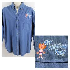 Hey Culligan Man Denim Button Up Shirt Size Large Unisex Cintas Denim Workshirt Culligan Work Shirts Shirts Button Up Shirts