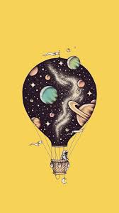 Yellow Lockscreen Wallpaper Background Aesthetic Space Balloon Iphone Wallpaper Yellow Wallpaper Space Cute Wallpaper Backgrounds