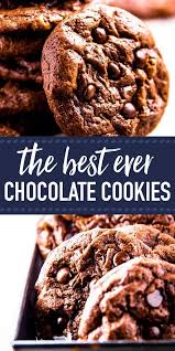 These Are The Best Double Chocolate Cookies You Will Ever Eat Fudgey Chocolate Cookies Easy Double Chocolate Chip Cookie Recipe Double Chocolate Chip Cookies