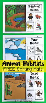 animal habitats sorting mats science activities for kids preschool 