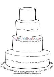 Cute wedding cake free printable coloring crayons at table with. Wedding Cake Colouring Page