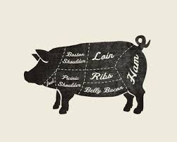 Pork Butcher Diagram Pig Art Print Pig Art Animal