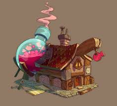 Little Potion Shop By Hidetheorange Props Concept Game Concept Art Environment Concept Art