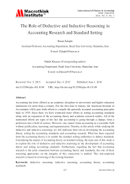 Pdf The Role Of Deductive And Inductive Reasoning In Accounting Research And Standard Setting
