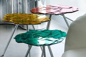 Glass insert with a ceramic planter. Coffee Table Dining Brasilia With Mirror Countertop Manufacturer Edra Luxury Furniture Mr