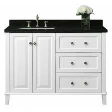 Ancerre Designs Hannah 48 In W X 22 In D Bath Vanity In White With Quartz Vanity Top In Black With White Basin Vtsm Hannah 48 L W B The Home Depot Quartz Vanity Tops Marble