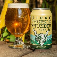 It's a little more golden than yellow in color to be . This Time It S Not An Ipa Stone Tropic Of Thunder Lager Debuts Nationally Beer Street Journal