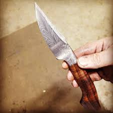 Feather Damascus Integral Coutellerie Couteau