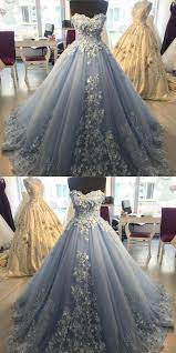 Wedding Dresses Lace Light Blue Prom Dresses Wedding Dress Appliques Wedding Dresses Light Blue Wedding Dress Ball Gown Wedding Dress Prom Dresses Ball Gown