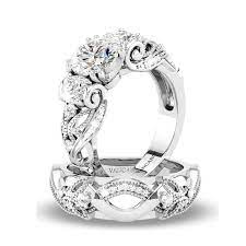 Butterfly Wedding Ring Set With Infinity Shaped Three Stone Sterling Silver Rings Wedding Ring Sets Wedding Rings Wedding Rings Sets His And Hers