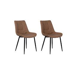 Find something extraordinary for every style, and enjoy free delivery on most items. Set Of 2 Faux Leather Dining Chairs Golden Brown Melrose Beliani De
