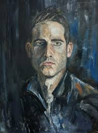 Painting my self portrait. Oil