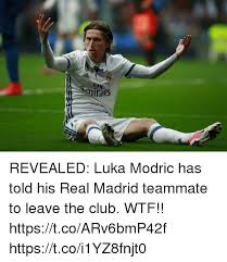 Born 9 september 1985) is a croatian professional footballer who plays as a midfielder for spanish club real madrid and captains the. Revealed Luka Modric Has Told His Real Madrid Teammate To Leave The Club Wtf Httpstcoarv6bmp42f Httpstcoi1yz8fnjt0 Club Meme On Me Me