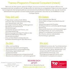 Financial consultant job profile and description. Horbach Center Koln Home Facebook