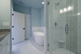 Houzz Same Large Tile On Shower Wall And Bathroom Floor Tile Strips Placed Vertically On Shower Feature Wall Hexi Houzz Bathroom Bathroom Flooring Bathroom