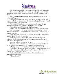 Soarele, cu ale sale raze, încălzeşte pământul şi al nostru suflet. Primavara Compunere Iulik Bold 20 02 2008 Word Search Puzzle Words School