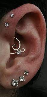 Cute Daith Ear Piercing Ideas For Women Triple Forward Helix Studs Ear Piercing Ideas 2018 Cute Ear P Daith Ear Piercing Ear Jewelry Daith Piercing Jewelry