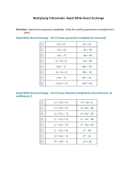 This Fluency Activity Can Be Used For Additional Practice Or Remediation With Multiplying Binomials With Polynomials Multiplying Polynomials Worksheet Template