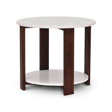 Side table modern round by cw furniture walnut maple birch oak custom handmade end table accent three leg living room bedroom. Decornation Juno Modern Round Side Table Mdf End Table With Storage Shelf Buy Online In Bosnia And Herzegovina At Bosnia Desertcart Com Productid 106970657