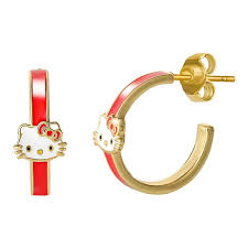 Hello Kitty Jewelry Jack一体型アクセサリー New Jacmel Jewelry Sanrio Hello Kitty Gold Flash Plated Earrings